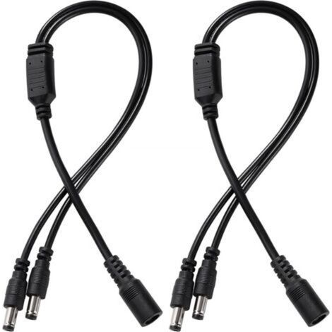 2 Pièces 5.5x2.1 mm 5-24 V 1 Femelle à 2 Mâle DC Cable Repartiteur, Splitter Câble d'alimentation DC 2 Voies, DC Splitter, pour Caméra de Vidéosurveillance, LED Strip Light (1/5)