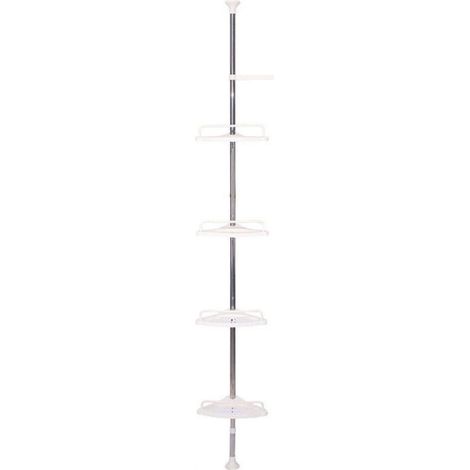 Estante de ducha telescópico 100-320 cm Estante de ducha regulable en altura sin taladrar Estante telescópico Estante de esquina con 4 cestas (1/5)