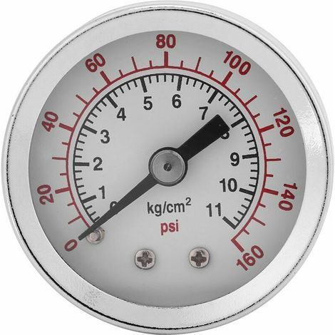 Manomètre, manomètre eau-huile, manomètre 0-160PSI 1/8 NPT pour eau, carburant liquide, air, manomètre haute précision (1/5)