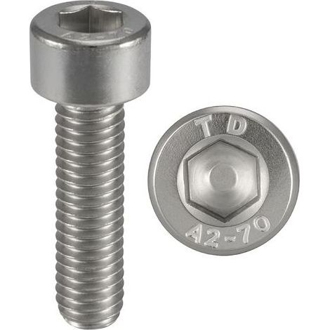 10 Pcs Vis INOX M8x25 mm tête cylindrique BTR Ø 8x25 mm Vis M8 x 25mm CHC à 6 pans creux (clé allen) Acier Inoxydable A2 70 (V2A/304) (1/5)