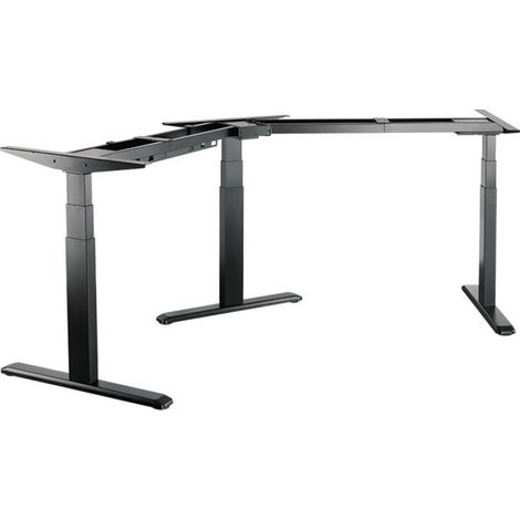 Piètement de bureau assis-debout, triple moteur, inclinaison à 120°, noir (1/3)