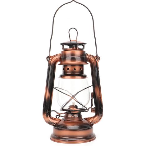 Lampe à pétrole vintage en fer, lanterne, veilleuse, décoration, cadeau, couleur bronze