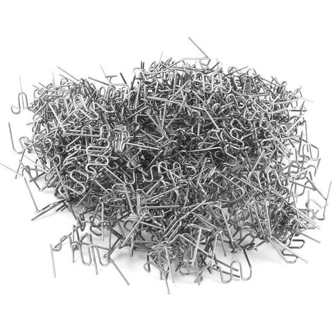 Ensemble universel de 100 agrafes plates prédécoupées de 0,6 mm à 0,8 mm pour agrafeuses à plastique, soudeuses de réparation et outils de réparation. (1/4)