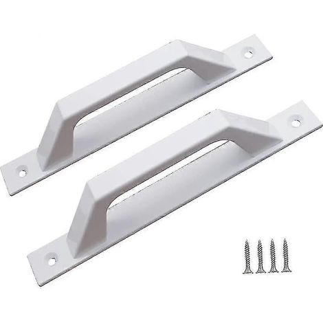 Lot de 2 poignées de porte de jardin en bois noir de 200 mm en forme de D [jkw] (1/5)