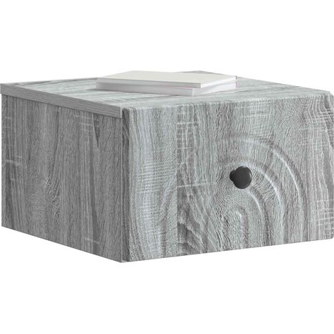 Maison Exclusive - Mobiletto da notte a muro Grigio Sonoma 33 x 34,5 x 20 cm