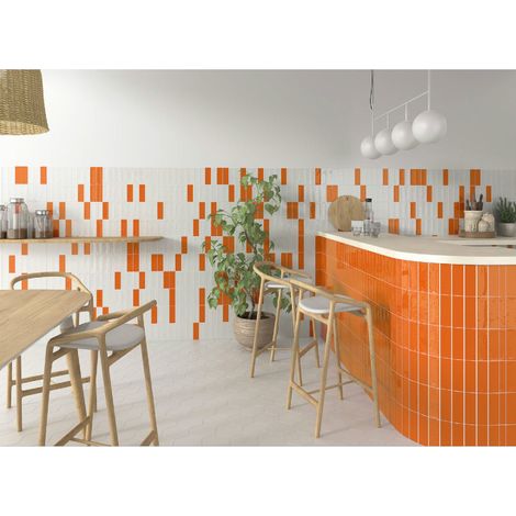 Altea Orange Serie Premium Feinsteinzeug-Wandfliesen 5x15 cm (1/3)