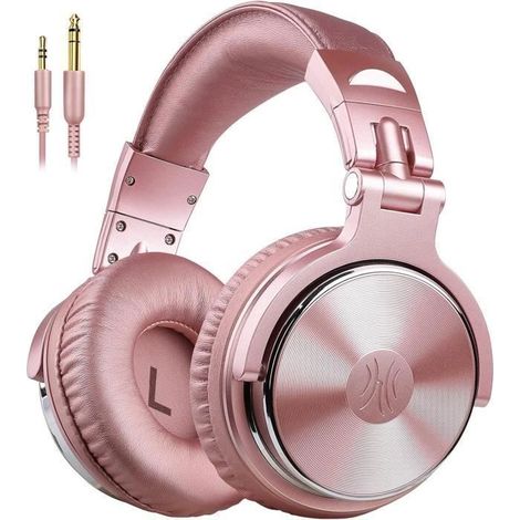 Casque DJ,OneOdio Pro10 Audio Studio Professionnel Casque Filaire avec Micro,Casque de Monitoring,Extra Basses,Confort Pliable,Pink (1/5)