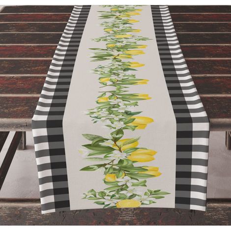 (33x183CM)Coureur de table en lin Pour l'extérieur, le balcon, l'intérieur et la décoration de fête (1/3)