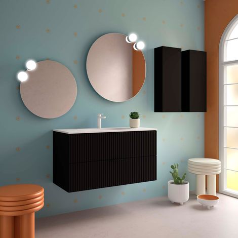 Salgar Badezimmermöbel BIBA 1000 2 Metallschubladen mit Soft-Close BLACK VELVET 989 x 540 x 450 mm (1/2)