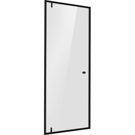 Baridi DH307 Hinged Shower Door 800 x 1850mm, 6mm Tempered Glass, Reversible - Black