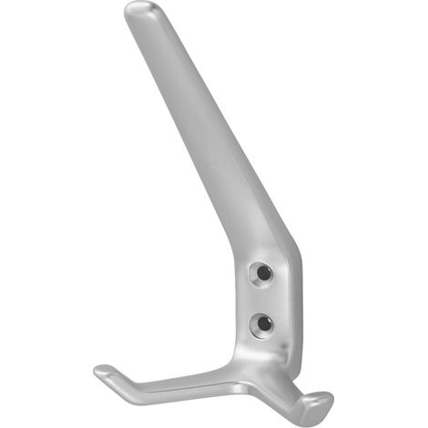 Hut- und Mantelhaken zweiarmig Aluminium gerundete Form - Pro