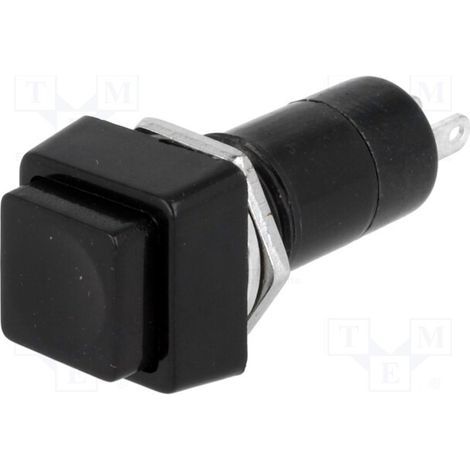 Bouton poussoir à pression carré Off-(on) noir Ps12bbk