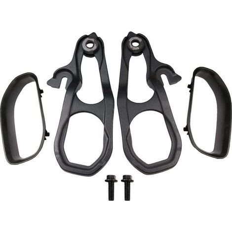 Left and right front tow hooks with bumper bracket, black, replacement for Dodge Ram 1500 with 3.6 L or 5.7 L engine, 2019–2023, replaces 82215268AB (1/3)