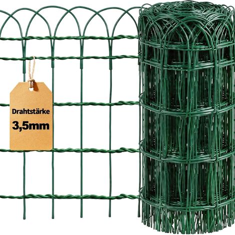 0.4M x 25M clôture de Bordure de Jardin Vert 3.5mm RAL6005 Fil métallique Enduit de PVC clôture Filet antirouille pour barrière extérieure pour Animaux de Fleurs (1/5)