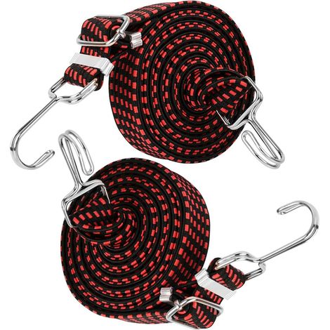 AIDUCHO 2 Pcs Sangles Tension, Pour La Fixation Avec Des Sangles Tension Pendant Le Transport, (Longueur 3m, Élastique) Avec Doubles Crochets Aux Deux Extrémités, Tendeur Bagages Universel Pour Vélos, (1/5)