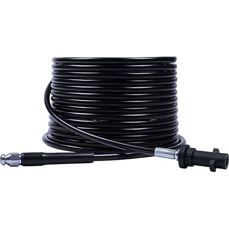 Rohrreiniger 6M Schwarz für Kärcher Hochdruckreiniger, Rohrreinigungssonde für Kärcher K2 K3 K4 K5 K7 Serie Rohrreiniger (1/5)