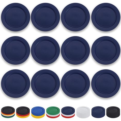 Assiettes en plastique 12 pièces 25cm, EUR bleu plates réutilisables, assiettes à salade, bols de pâtes, vaisselle facile à transporter pour la maison, jardin, pique-, camping (1/5)