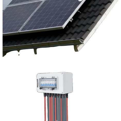 Caja combinada para paneles solares fotovoltaicos, 15 A, grado de protección IP67, CC 12-400 V, CA 90-400 V, montaje en pared. (1/5)