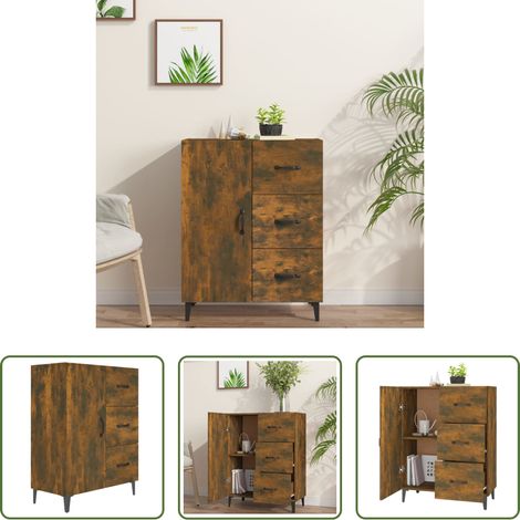Holzschrank - Sideboard Räuchereiche 69,5x34x90 cm Holzwerkstoff (1/5)
