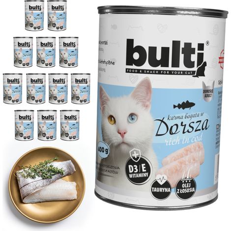 Aliment humide pour chat BULTI, boîte de 12 x 400 g (1/3)