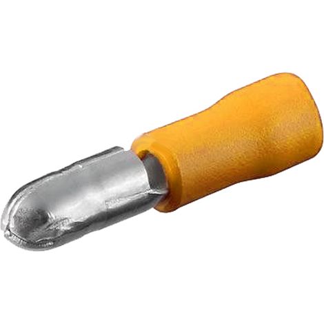 10 Terminales CILINDRICOS MACHO 5mm- 4-6mm2 AMARILLO (1/2)