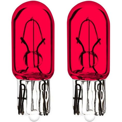 2x ampoule 12V 1.7W T6.5 W2.2x5.2D rouge wedge compteur tableau de bord voiture moto scooter (1/2)