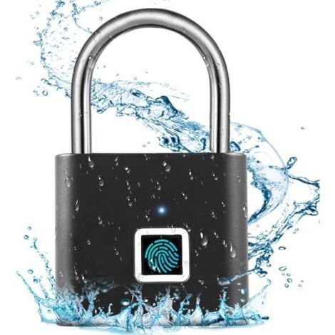 Fingerprint Padlock, USB Charging, Keyless, IP54 Waterproof, Small Fingerprint Padlock for Gym, Office, Home (1/5)