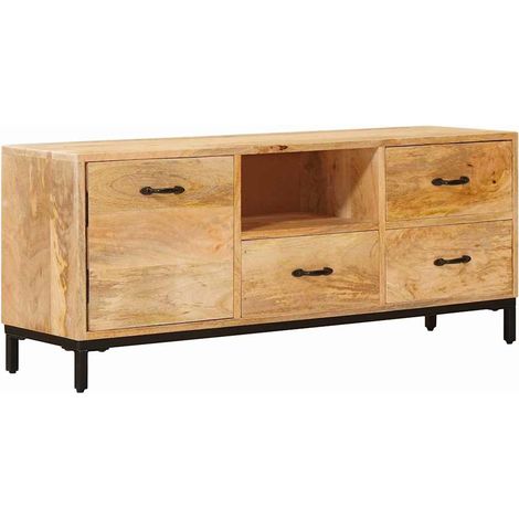 TV Stands with Drawer Brown 110 x 30 x46 cm Solid Mango Wood vidaXL