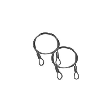 Lot de 2 câbles en acier avec œillets, 1,5 m x 5 mm, câble à boucle de 1,5 m, câble à boucles, câble métallique de 5 mm, câble en acier avec passants, câble court en acier avec œillets, pour meubles (1/5)
