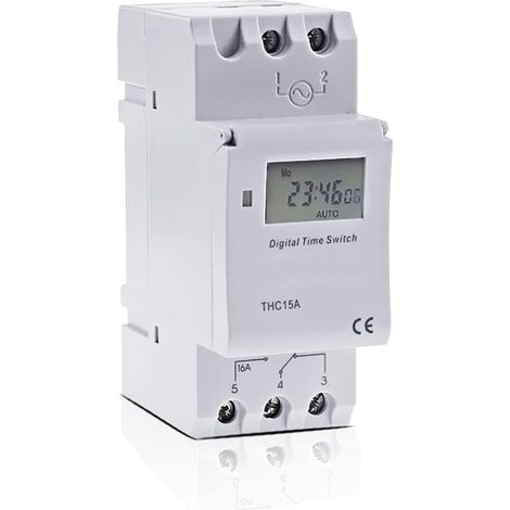 Interrupteur industriel TM615-2, minuterie numérique programmable électronique à microprocesseur, commande par relais, 12 V, 110 V, 220 V, 16 A, montage sur rail DIN (1/3)