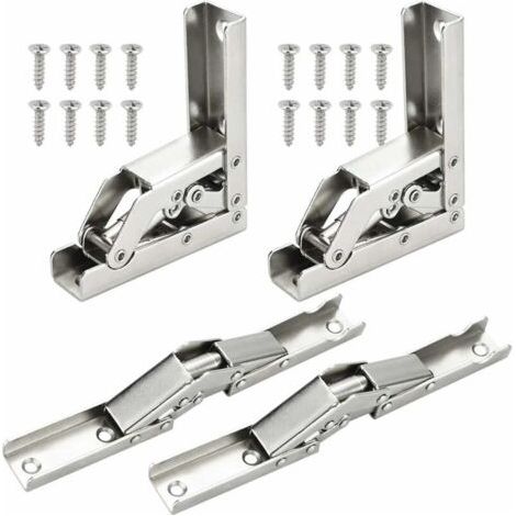4 PCS Charnières Pliant 90 Degré Plein Recouvrante Charniere Porte en Acier Inoxydable Charniere Meuble Cuisine Invisible avec 16 Vis pour Fermeture d’Armoire de Porte Placard 6.86.82.2cm (1/5)