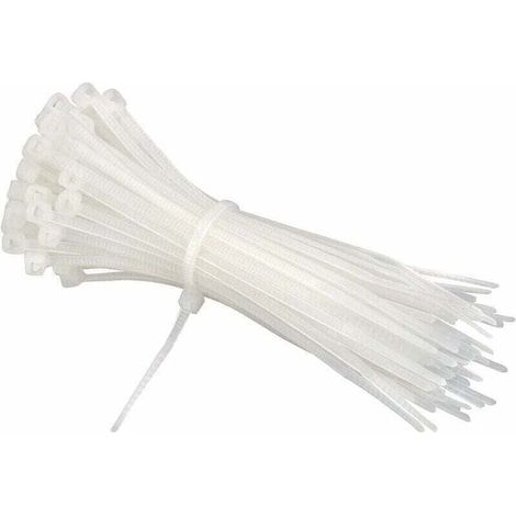 Collier de Serrage 200 mm x 2,5 mm, Attache Câble, Serre Câbles Rilsan Nylon, Colliers Serre-Cable 200mm, Blanc, Lot de 600Pièces,blanche,de (1/4)