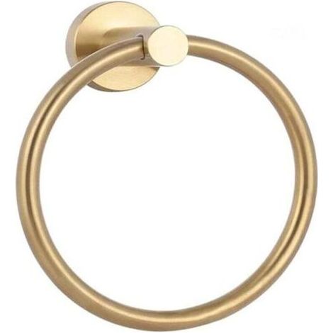 Anneau Porte-Serviettes brossé Porte-Serviettes en Acier Inoxydable Simple Rond Porte-Serviettes pour Salle de Bain contemporaine Ferme Cuisine Organisateur Mural (doré) (1/4)