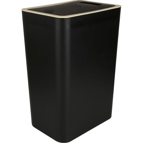 12L Push Kitchen Bin, Push Button Kitchen Bin, 12L Plastic Bin with Lid for Bathroom, Office, Kitchen (1/5)