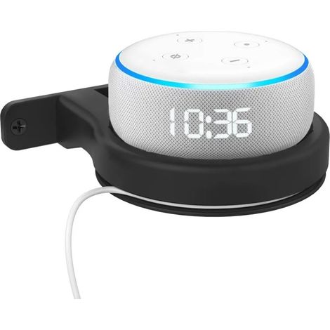 Support Universel pour Enceinte Bluetooth, Économiseur d'Espace, Compatible Amazon Echo Dot (3ème et 4ème Gen), Noir (1/5)