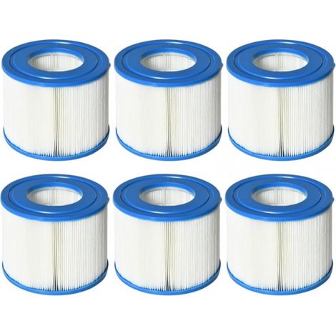 6 filtros no tejidos para piscinas y spas Ø10,4x8cm Filtro bomba tipo VI, Filtro no tejido (1/5)