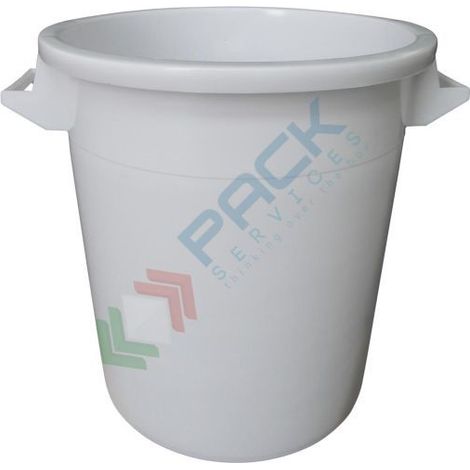Bidone in plastica per alimenti da 50 litri - Bianco neutro - Mobil Plastic (1/2)