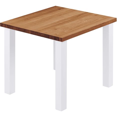 LAMO Manufaktur Esstisch Küchentisch, 60x60x76 cm (AxBxH), Classic, Dunkel / Weiss, LBG-01-A-004-9016Cl