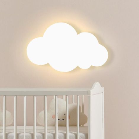 Vtizikl Applique murale Intérieur LED Chambre d'enfant Veilleuse 3000K Blanc Chaud Acrylique Applique Murale Cartoon Lampe Nuage Moderne Garçon Fille Lampe de chevet pour Chambre de Bébé Décoratif