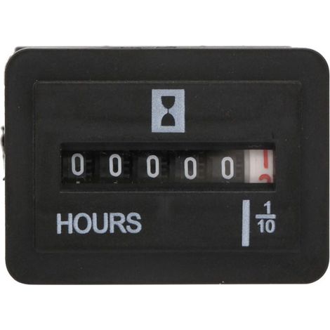 Bardusch - Compteur horaire moteur Compteur horaire à Quartz 10-80V AC/DC 99999.9 heures pour le comptage du temps du sport timer (1/4)
