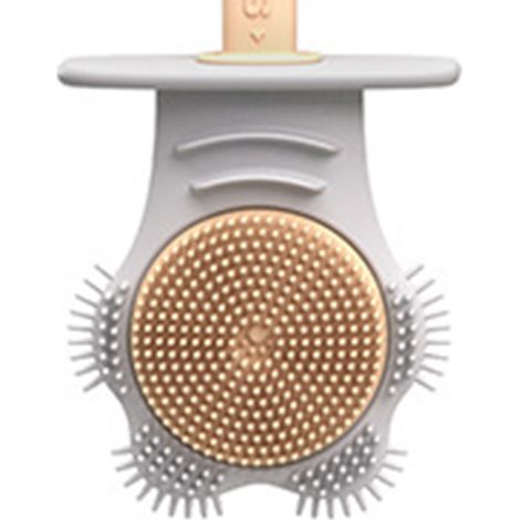 Brosse de toilette bicolore en plastique double face avec manche amovible, en forme de griffe de chat, rose. (1/5)