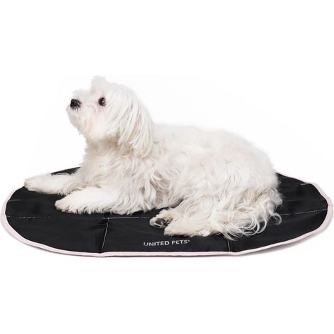 Niche Portable pour Chien Pliable, Matelas de Restaurant et de Voyage, Tapis de Niche léger, Noir Rose (1/4)