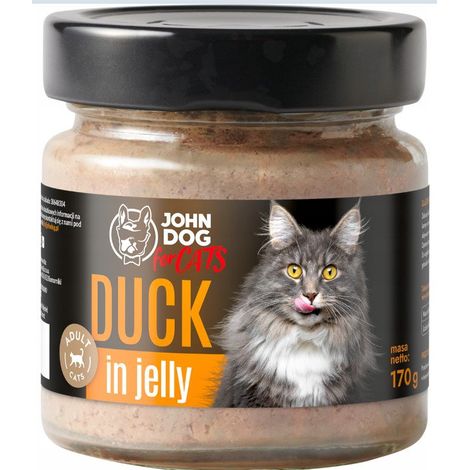 Alimento John Dog para gatos Adultos Comida húmeda en gelatina 170 g - Gelatina de pato 170 g