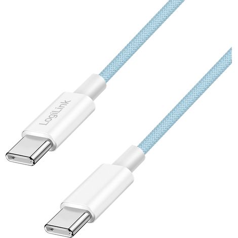 LogiLink CU0349 cable USB USB 2.0 0,5 m USB C 0,48 Gbit/s 60 W Azul (1/5)