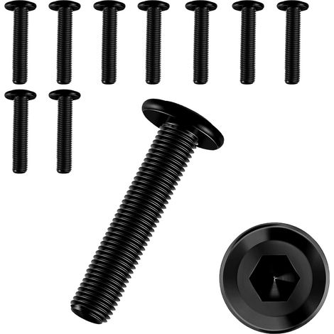 10 Pièces Vis M6 X 30,Vis m6,Boulon m6,Boulons,Acier Inoxydable A2 V2A,Six Pans Creux,Entièrement Fileté,Noir(M6 X 30) (1/5)