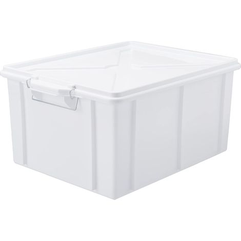 CONTENITORE CON COPERCHIO CM.55x40x29h BIANCO mod. BOX CASSETTA