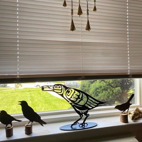 Statue de Corbeau Metal Décor Bureau Art Silhouette Statue de Corbeau Ornement Maison Cadeau Vintage Décor Artisanat Iron Crow Bird (1/5)