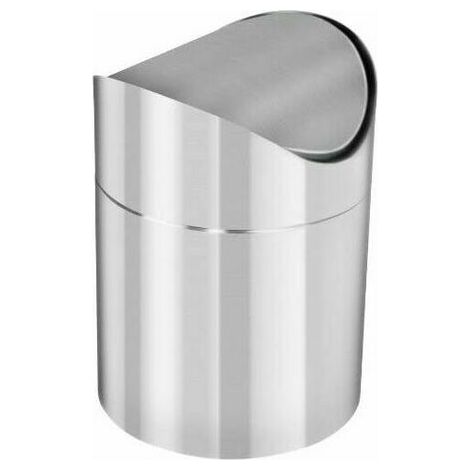 Poubelle de bureau en acier inoxydable Mini petite taille maison salon chambre Bureau sur la tête de lit poubelle argent (1/5)