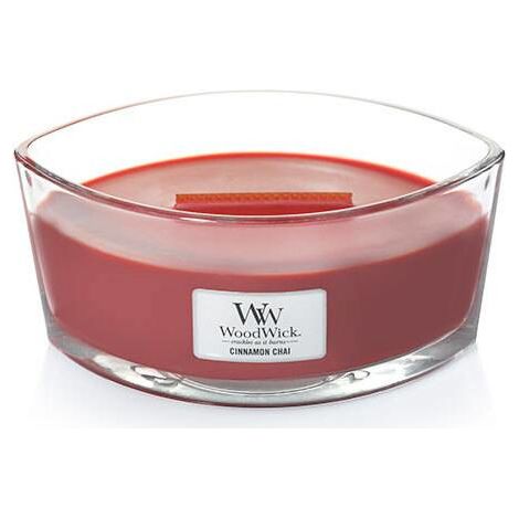 WoodWick Cinnamon Chai vela perfumada roja elegante (1/2)