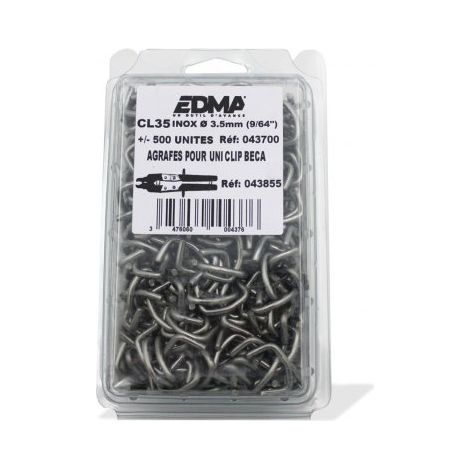 Edma – Agrafes inox CL 35 x 500 – Pour agrafeuse-cloueuse à main – Pour bois dur et teck – Couverture en inox AISI 304